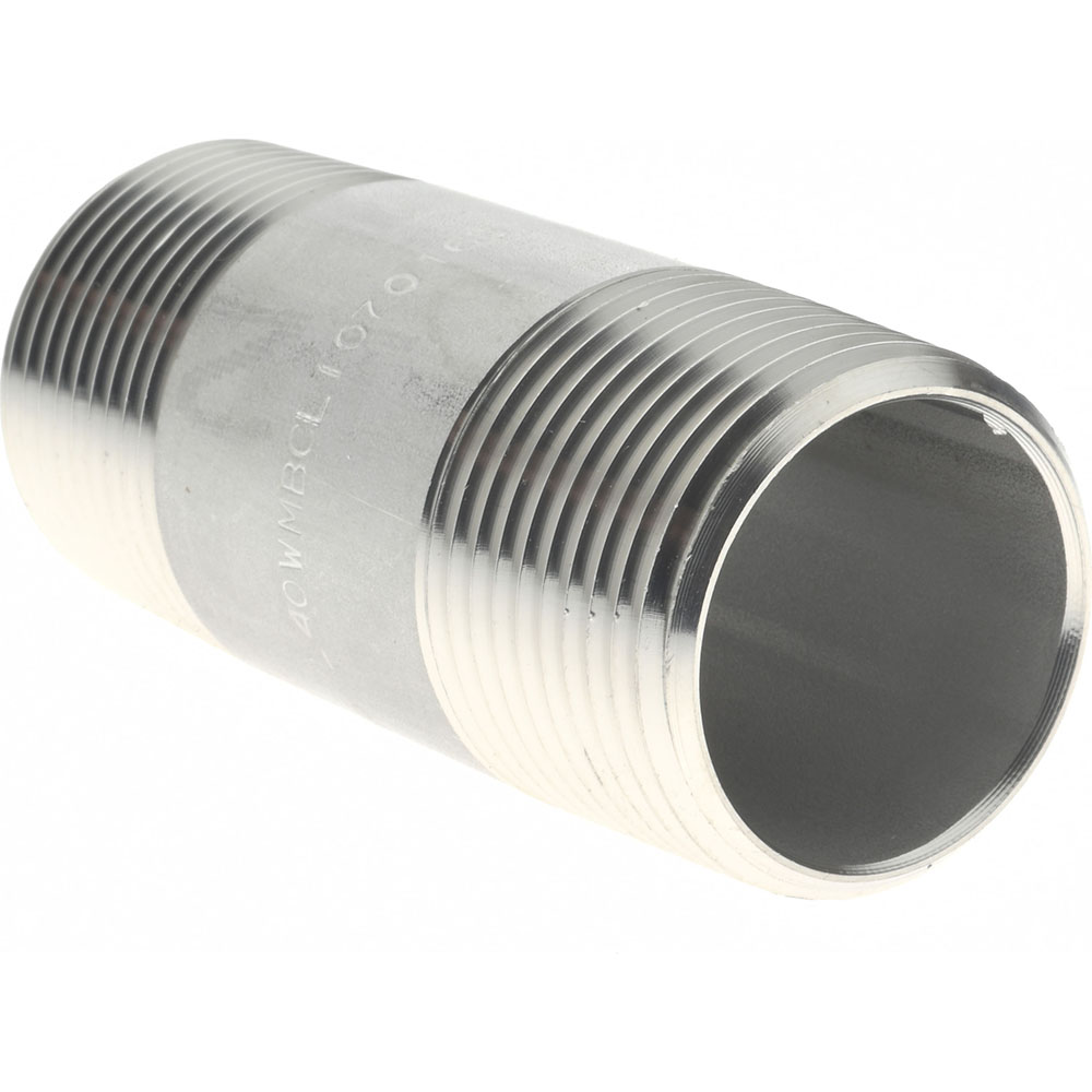 Merit Brass Stainless Steel Pipe Nipple: 1" Pipe, Grade 316 & 316L - 6016-300