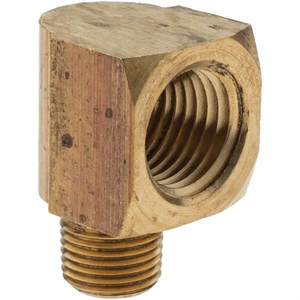 Parker Industrial Pipe 90 ° Street Elbow: 1/4" Female Thread, 1/8" Male Thread, MNPTF x FNPTF - 10841
