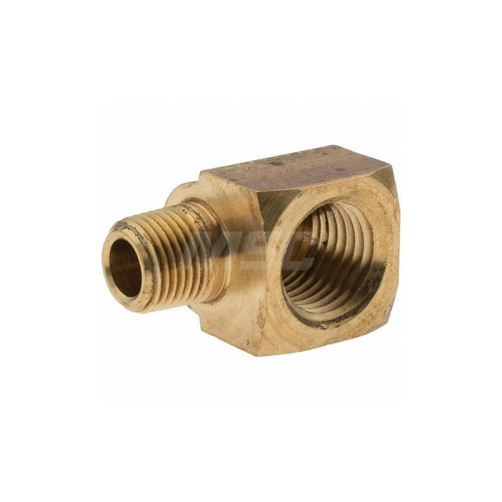 Parker Industrial Pipe 90 ° Street Elbow: 1/4" Female Thread, 1/8" Male Thread, MNPTF x FNPTF - 10841