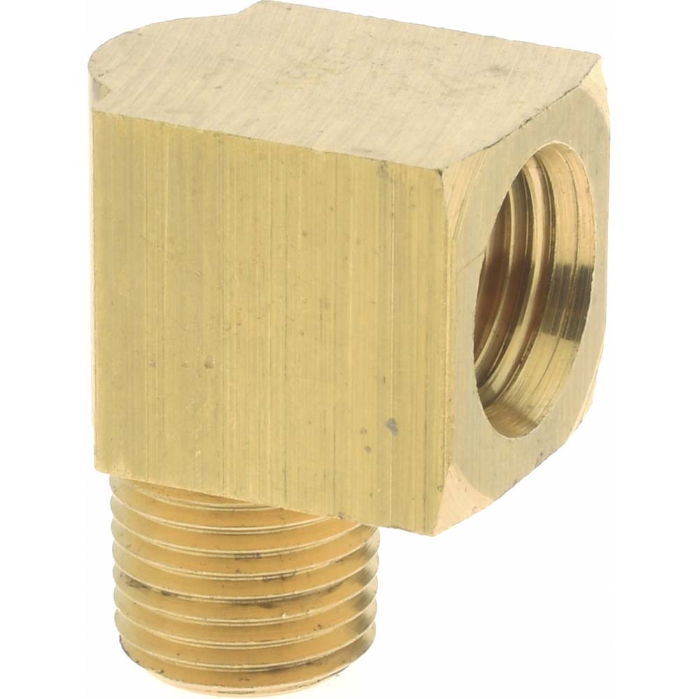 Parker Industrial Pipe 90 ° Street Elbow: 1/4" Female Thread, 1/8" Male Thread, MNPTF x FNPTF - 10841