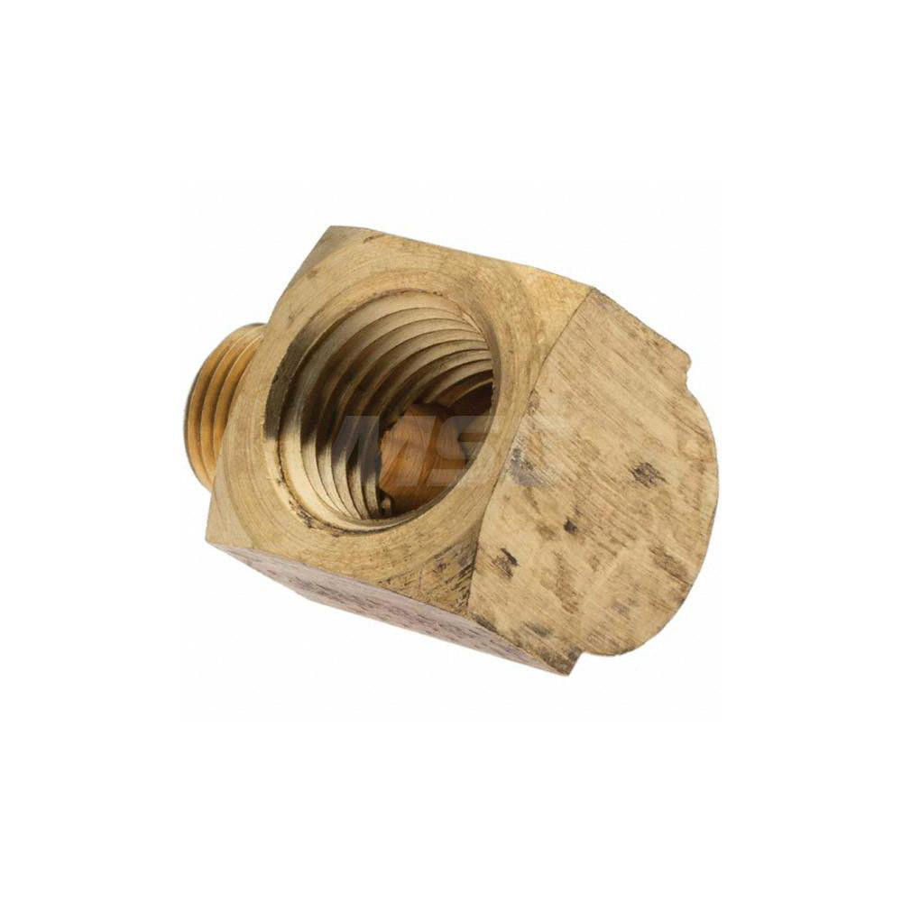 Parker Industrial Pipe 90 ° Street Elbow: 1/4" Female Thread, 1/8" Male Thread, MNPTF x FNPTF - 10841