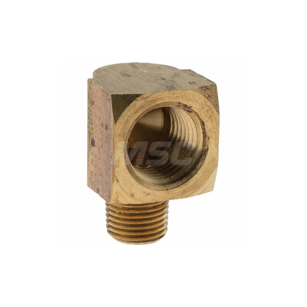 Parker Industrial Pipe 90 ° Street Elbow: 1/4" Female Thread, 1/8" Male Thread, MNPTF x FNPTF - 10841