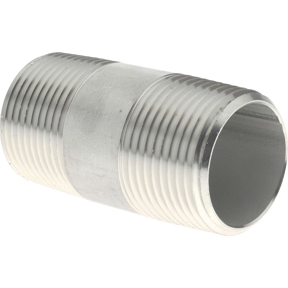 Merit Brass Stainless Steel Pipe Nipple: 1" Pipe, Grade 304 & 304L - 4016-250