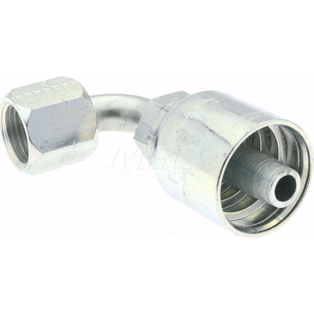 Parker Hydraulic Hose Female JIC Swivel 90 ° Elbow: 0.375" ID, 6 mm, 5/8-18 - KP81321