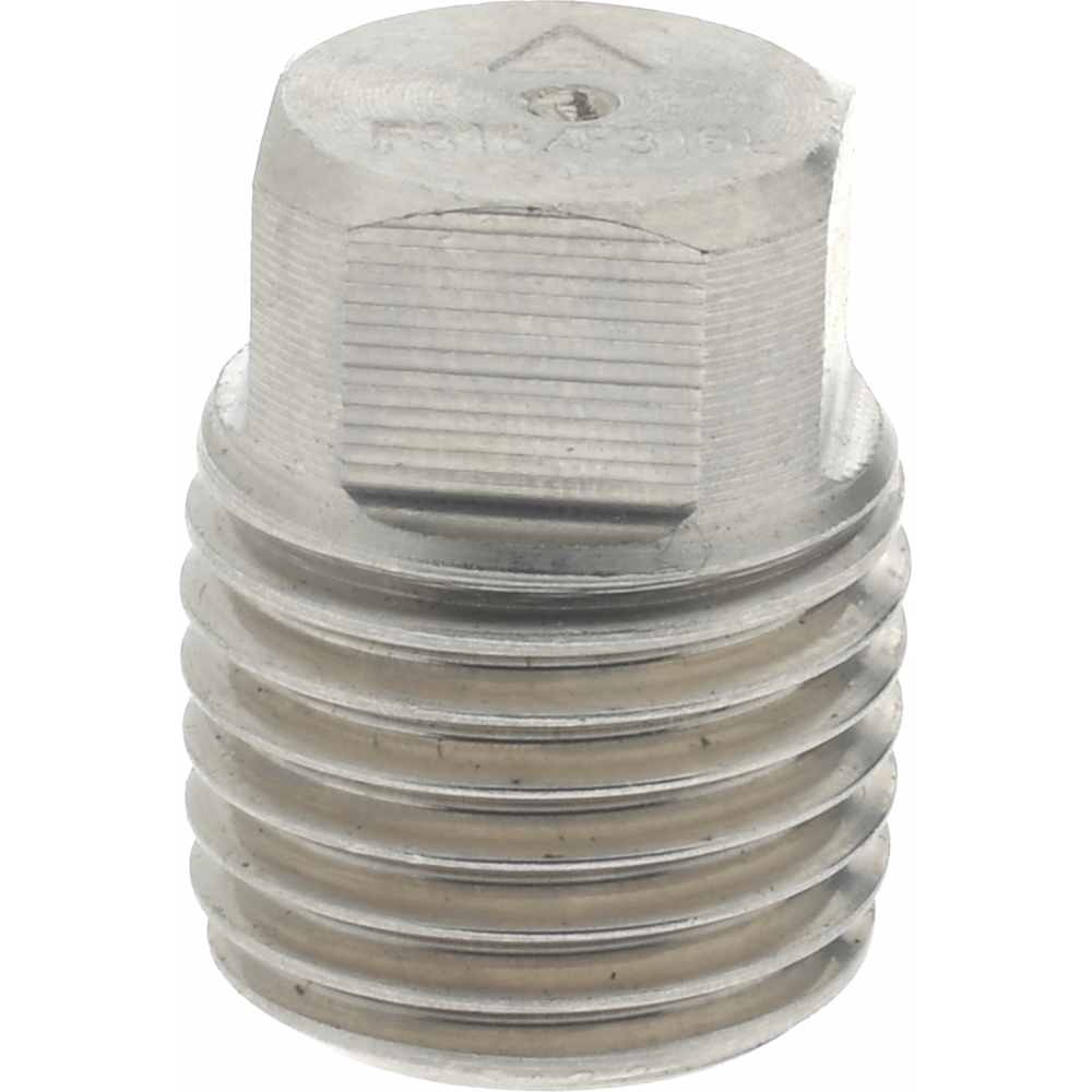 Merit Brass Pipe Square Head Plug: 1/8", 316 & 316L Stainless Steel - 3617DA-02