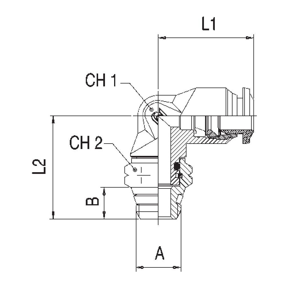 Aignep USA Push-to-Connect Tube x Universal Thread Fitting: Swivel Elbow, Universal, 5/16" OD - 87110-05-02