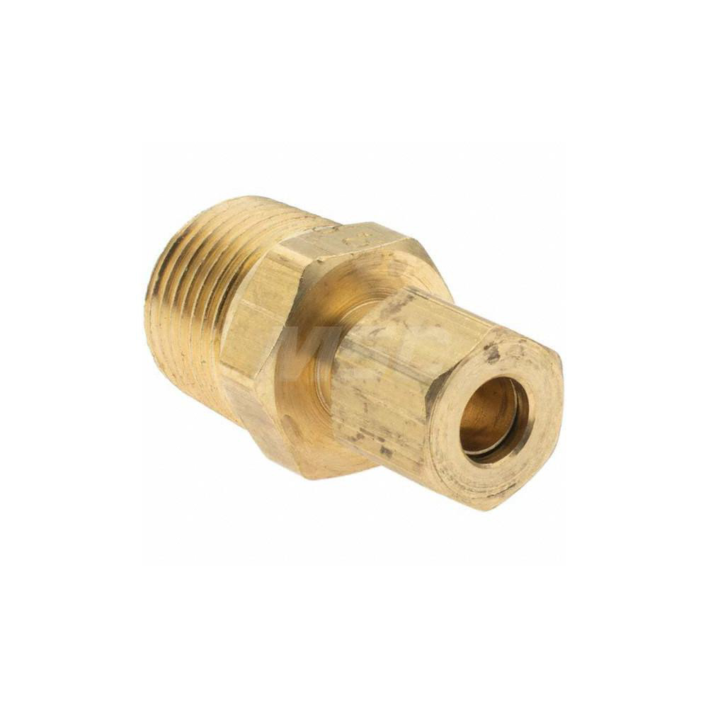 Parker Compression Tube Connector: 3/8-18, 1/4" Tube OD, Compression x MNPT - 12352