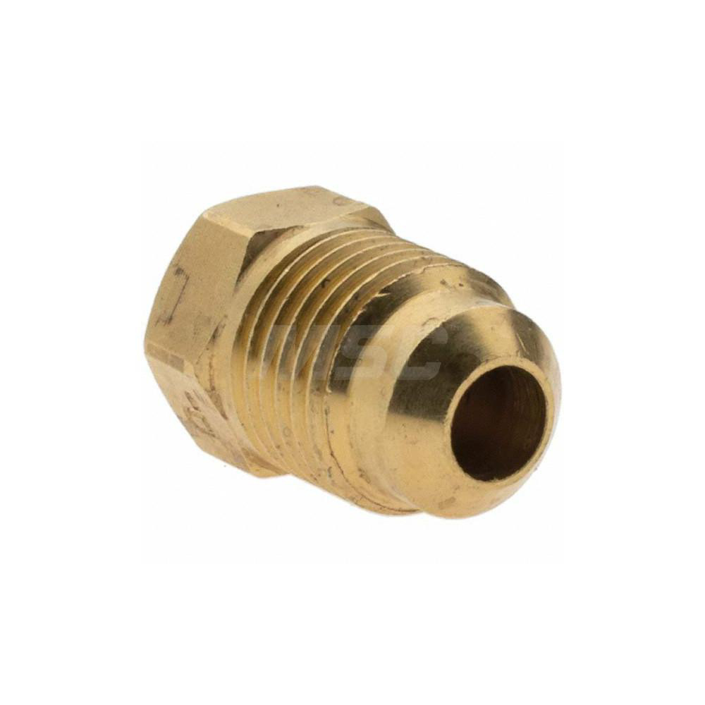 Parker Brass Flared Tube Plug: 5/16" OD, 1/2-20 Thread, 45 deg Flared Angle - -11010-3