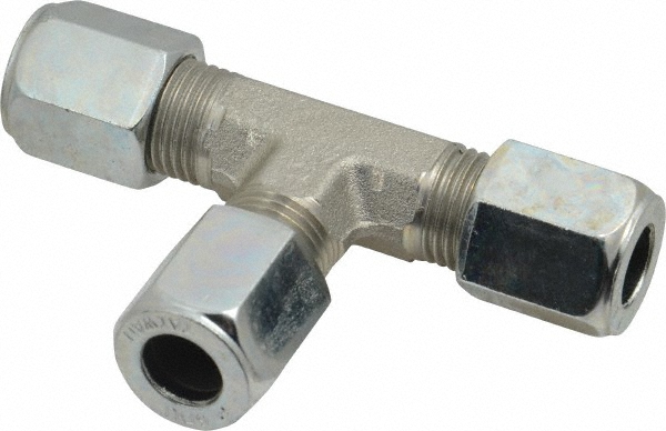Parker Flareless Bite-Type Tube Male Connector: 3/8" NPTF, 3/8" Tube OD, Steel - 6-6 FBU-S