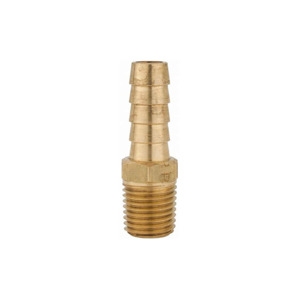 Parker Barbed Hose Fitting: 1/4" x 3/8" ID Hose, Male Connector - 125HBL-6-4