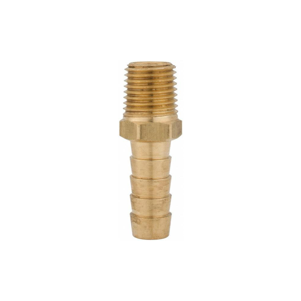 Parker Barbed Hose Fitting: 1/4" x 3/8" ID Hose, Male Connector - 125HBL-6-4