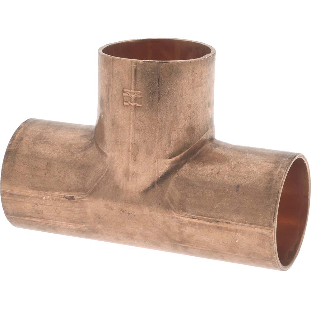 Mueller Industries Wrot Copper Pipe Tee: 1/2" Fitting, C x C x C, Solder Joint - W 04006
