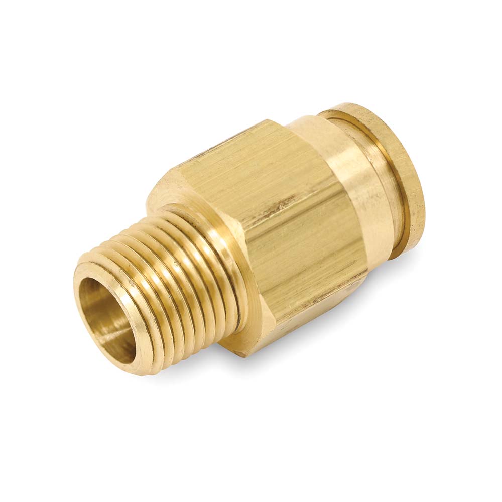 Parker Push-to-Connect Push-to-Connect x Male NPTF Fitting: Connector, NPTF, 3/8" OD - 68PTC-6-6