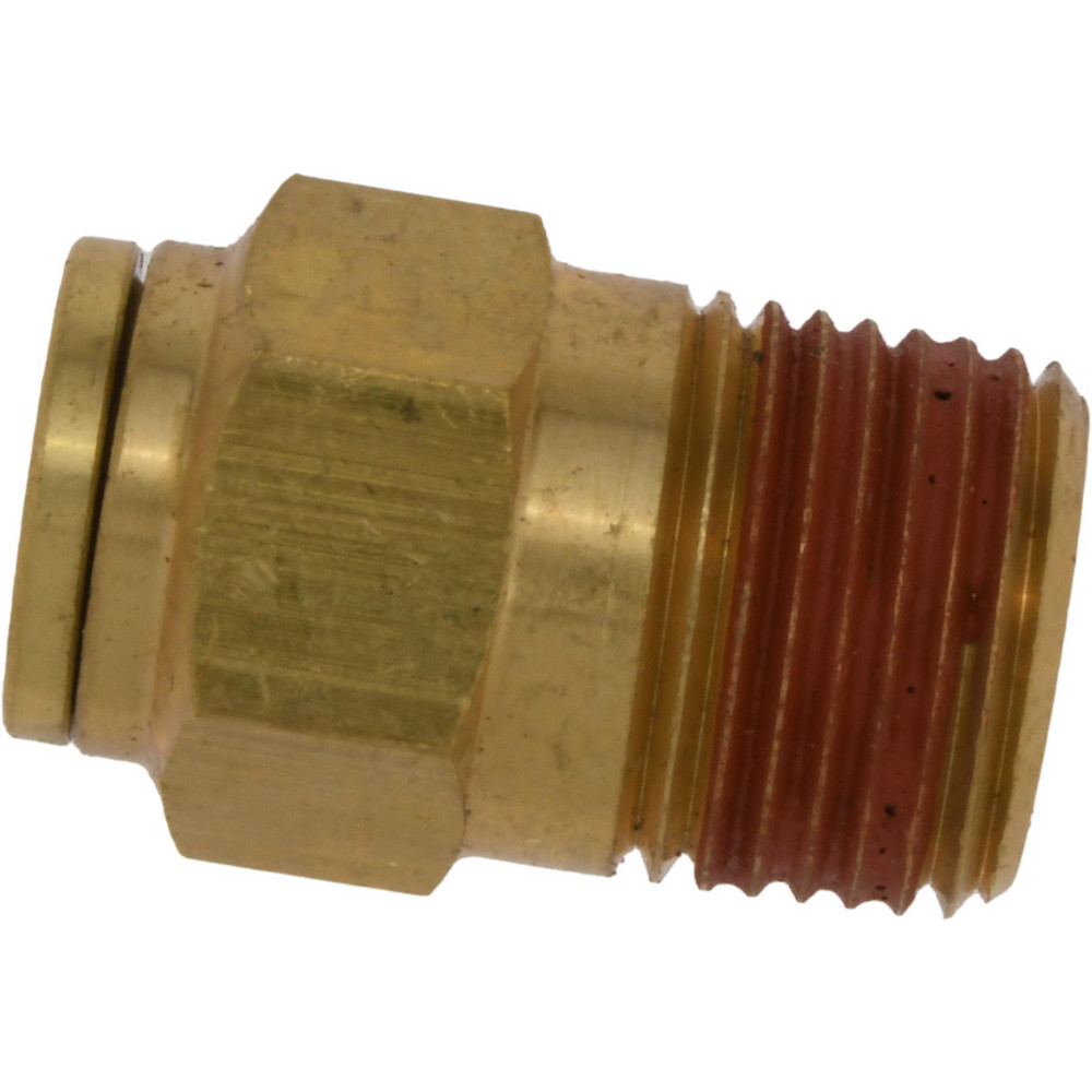 Parker Push-to-Connect Push-to-Connect x Male NPTF Fitting: Connector, NPTF, 3/8" OD - 68PTC-6-6