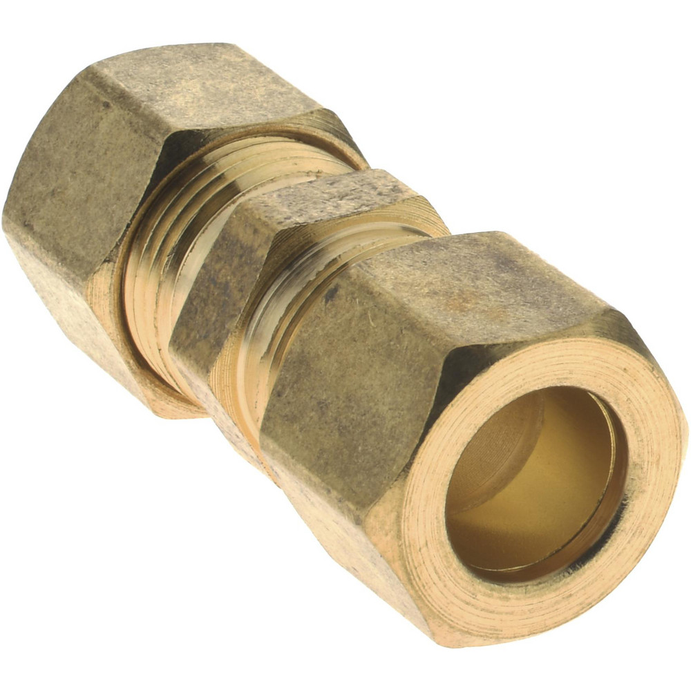 CerroBrass Compression Tube Union: 9/16-24, 3/8" Tube OD, Compression x Compression - 18066L