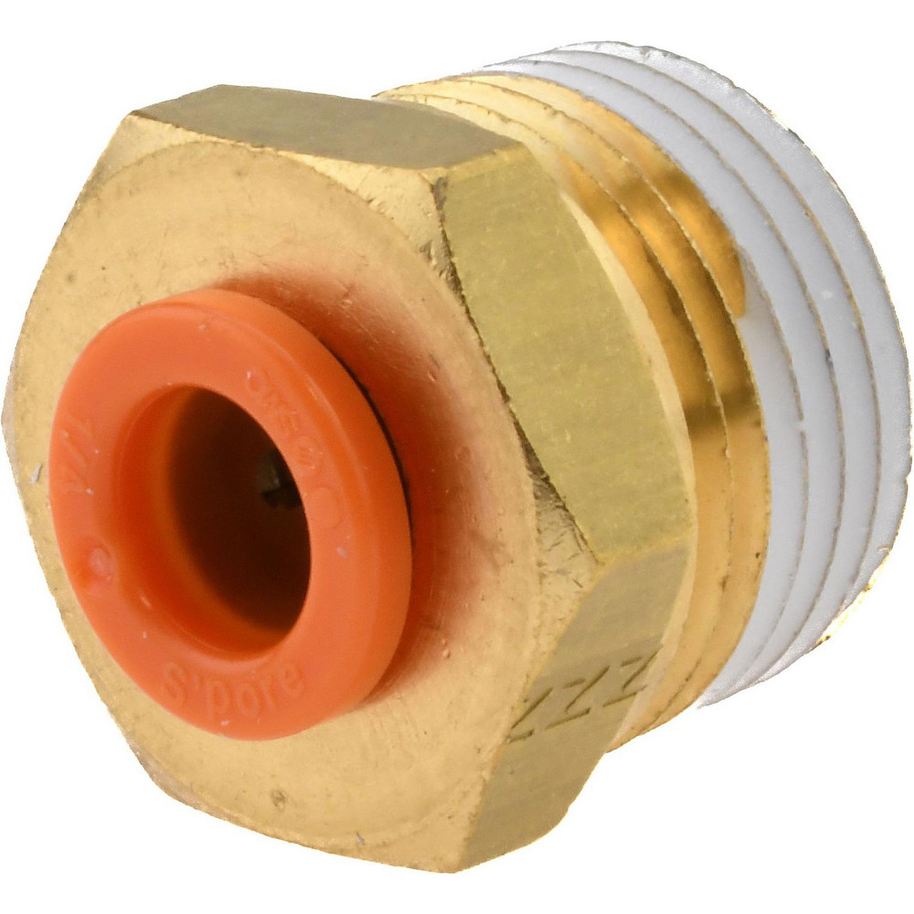 SMC PNEUMATICS Push-to-Connect Push-to-Connect Fitting: Connector, Universal, 1/4" OD - KQ2H07-U02A
