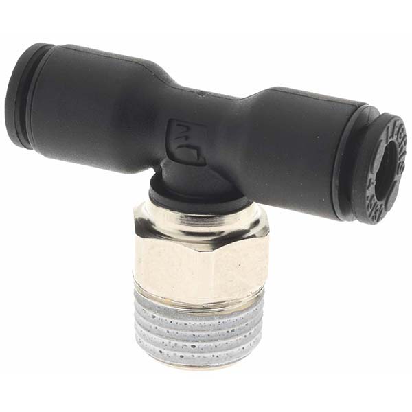 Legris Push-to-Connect Fitting: Male Branch Tee, #10-32", UNF, 5/32" OD - 3108 04 20