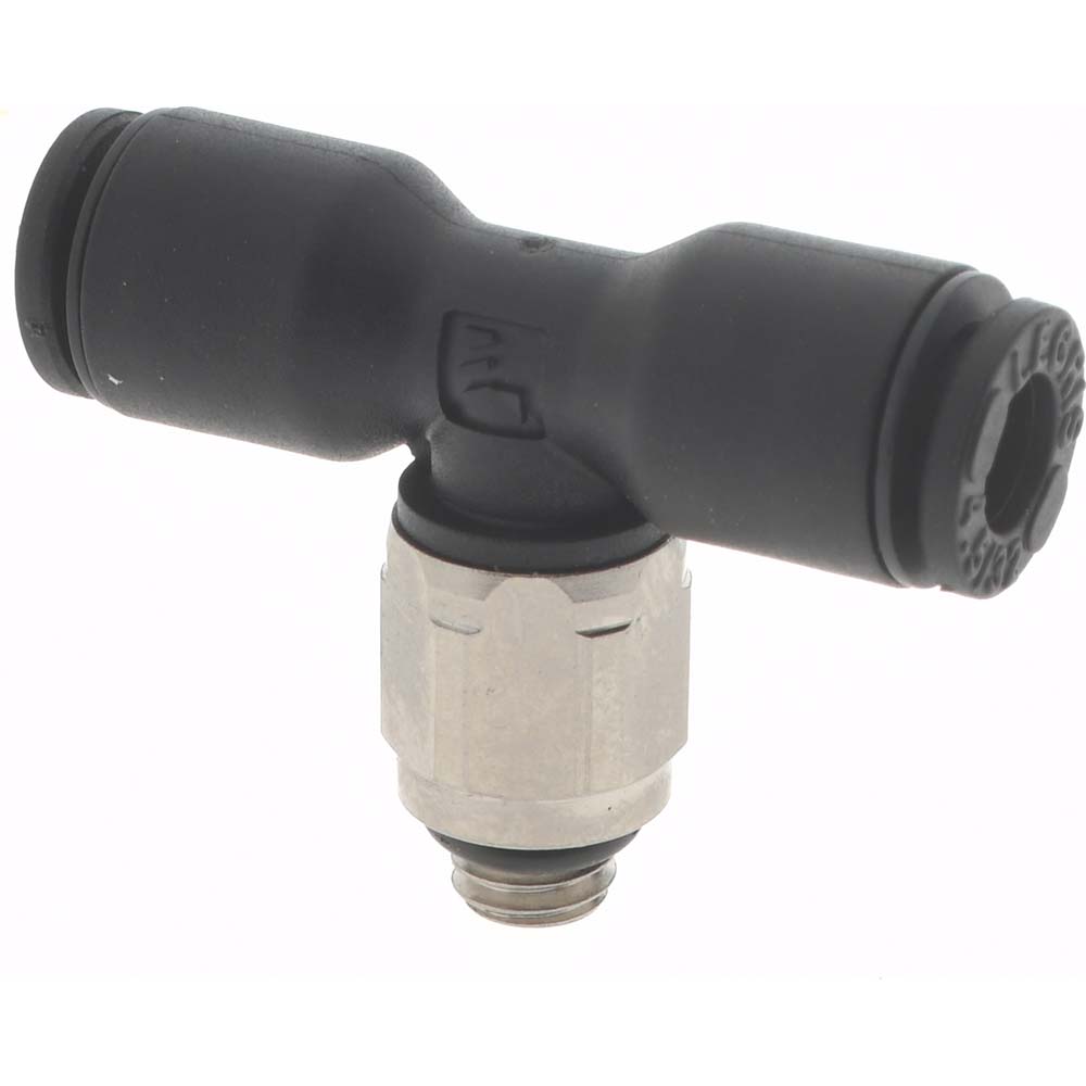 Legris Push-to-Connect Fitting: Male Branch Tee, #10-32", UNF, 5/32" OD - 3108 04 20