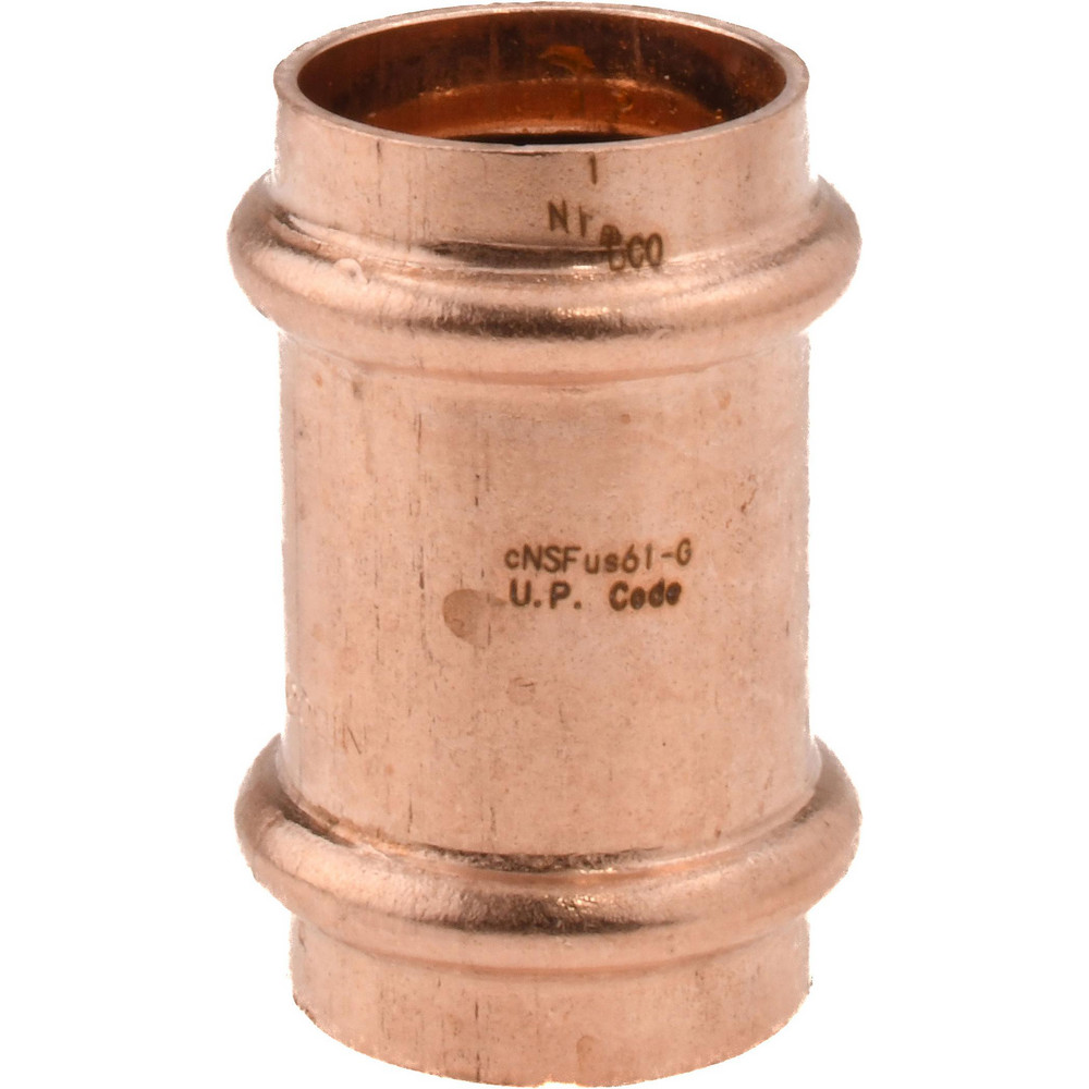 NIBCO Wrot Copper Pipe Coupling: 1" Fitting, P x P, Press Fitting, Lead Free - 9001450PC