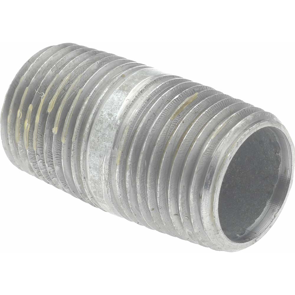 Value Collection Galvanized Pipe Nipple: 1/2", 1-1/2" Long, Schedule 40, Steel - MSCNG04015