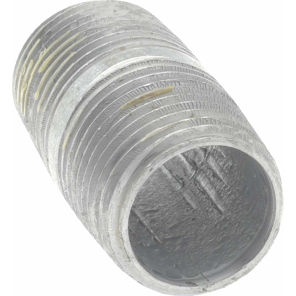 Value Collection Galvanized Pipe Nipple: 1/2", 1-1/2" Long, Schedule 40, Steel - MSCNG04015