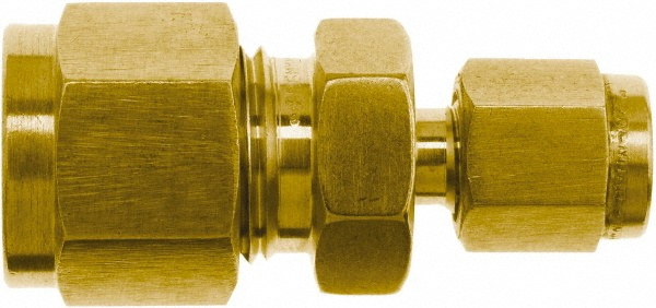 CerroBrass Compression Tube Union: 11/16-20, 1/2" Tube OD, Compression x Compression - 18068L
