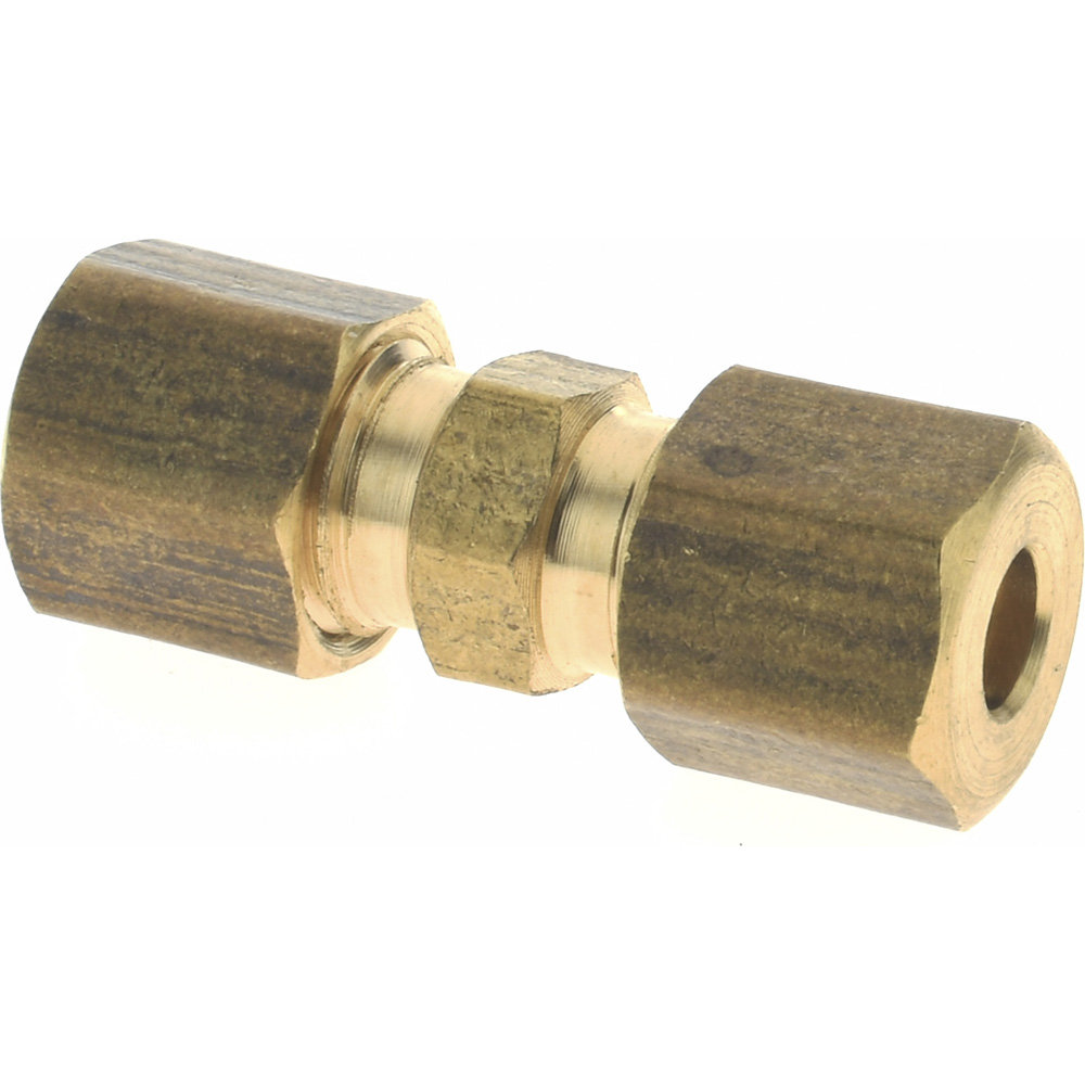 CerroBrass Compression Tube Union: 11/16-20, 1/2" Tube OD, Compression x Compression - 18068L