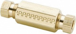 CerroBrass Compression Tube Union: 11/16-20, 1/2" Tube OD, Compression x Compression - 18068L