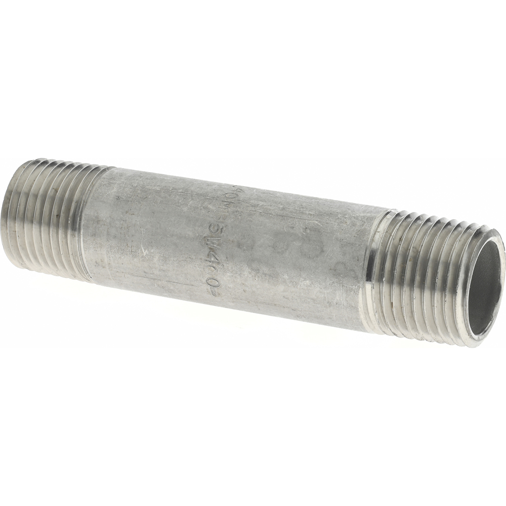 Merit Brass Stainless Steel Pipe Nipple: 1/2" Pipe, Grade 316 & 316L - 6008-350