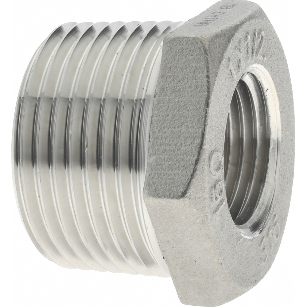 Merit Brass Pipe Bushing: 1 x 1/2", 304 Stainless Steel - K414-1608