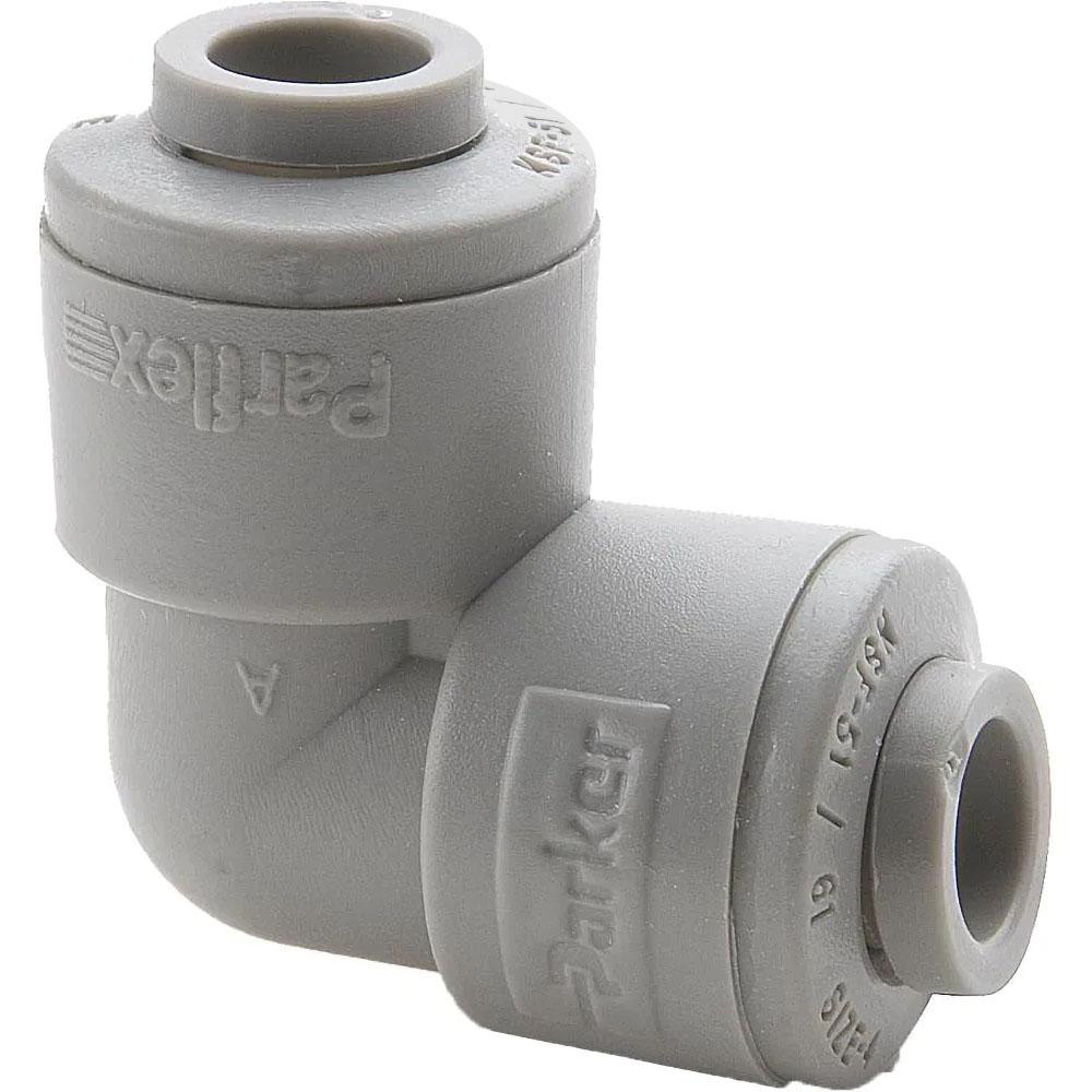 Parker Push-to-Connect Push-to-Connect x Push-to-Connect Fitting: Union Elbow, 3/8" OD - A6EU6-MG
