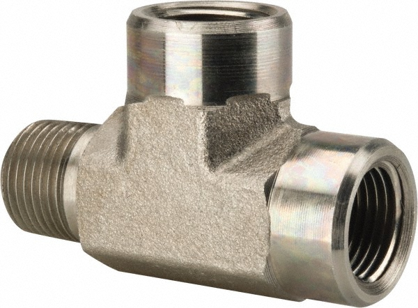 Parker Industrial Pipe Street Tee: 3/8" Female Thread, 3/8" Male Thread, MNPTF x FNPTF - 3/8 MRO-S