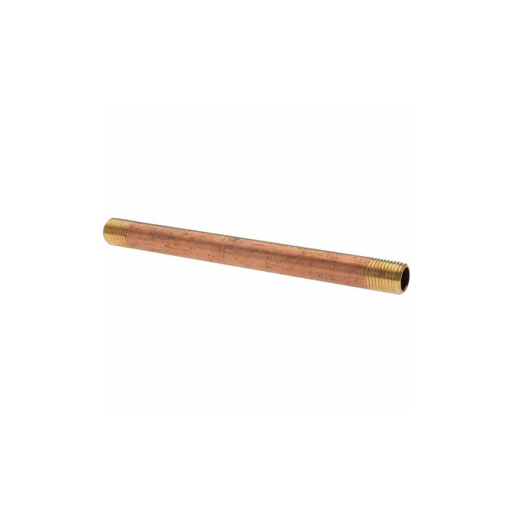 ANDERSON METALS Brass Pipe Nipple: Threaded on Both Ends, 6" OAL, NPT - -11099-14
