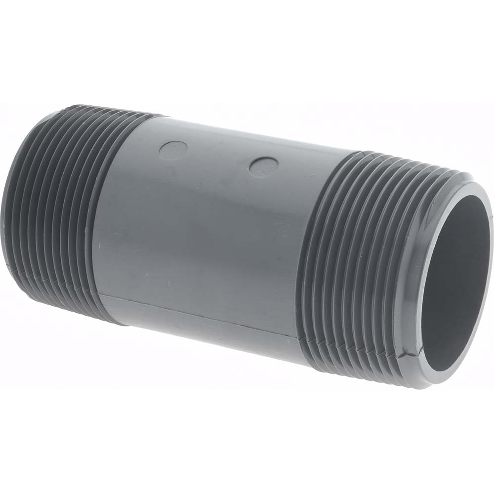 Value Collection 1-1/2" Pipe, 1-3/4" Long PVC Threaded Plastic Pipe Nipple - 886-005