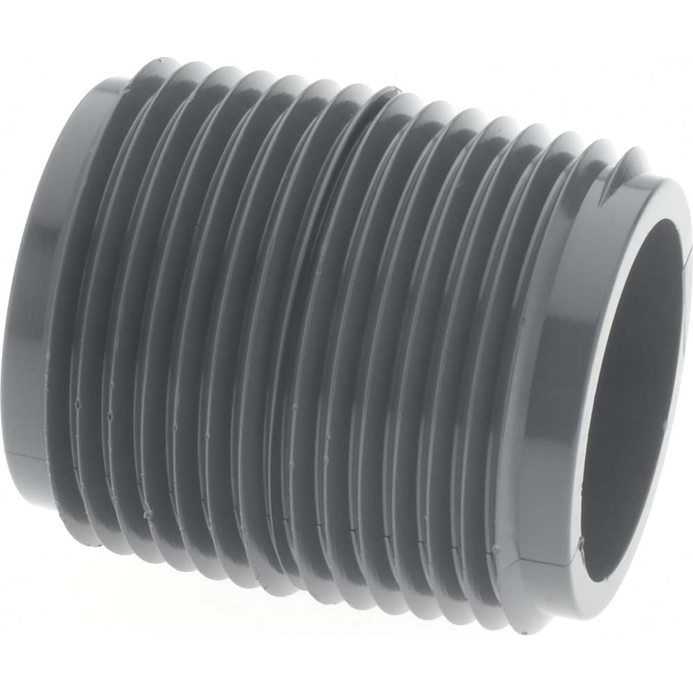 Value Collection 1-1/2" Pipe, 1-3/4" Long PVC Threaded Plastic Pipe Nipple - 886-005