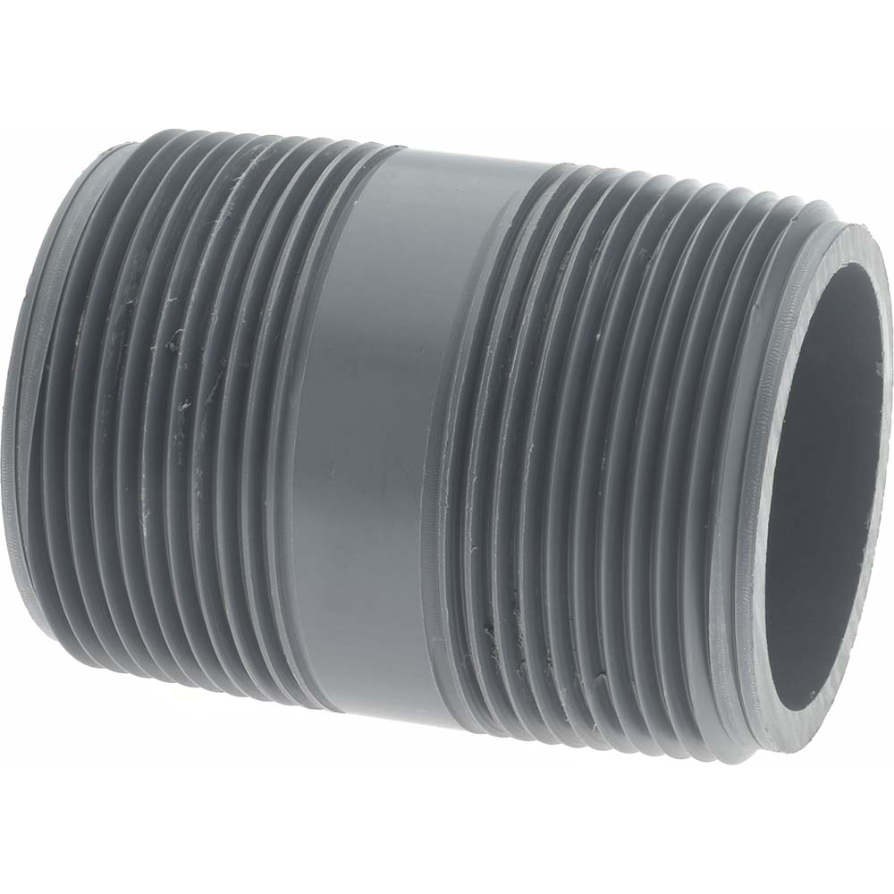 Value Collection 1-1/2" Pipe, 1-3/4" Long PVC Threaded Plastic Pipe Nipple - 886-005