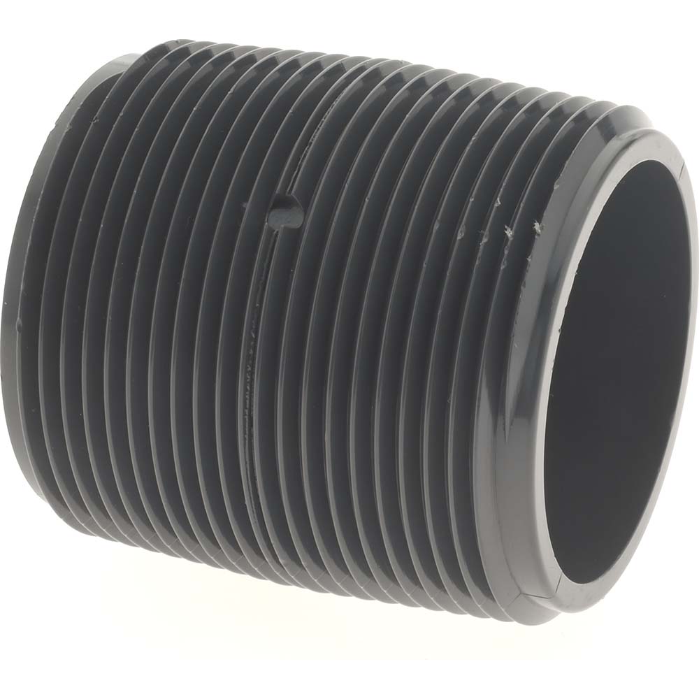 Value Collection 1-1/2" Pipe, 1-3/4" Long PVC Threaded Plastic Pipe Nipple - 886-005