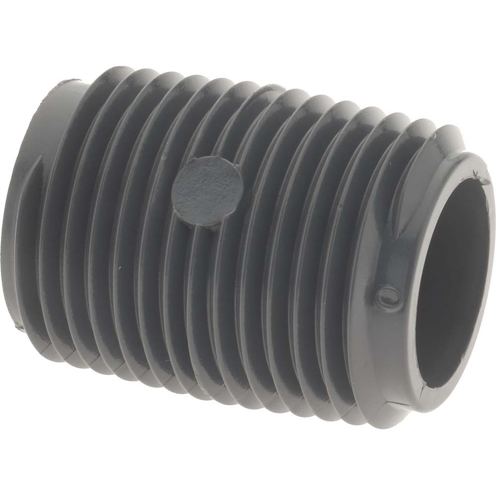 Value Collection 1-1/2" Pipe, 1-3/4" Long PVC Threaded Plastic Pipe Nipple - 886-005