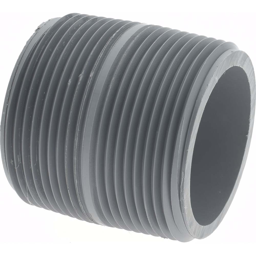 Value Collection 1-1/2" Pipe, 1-3/4" Long PVC Threaded Plastic Pipe Nipple - 886-005
