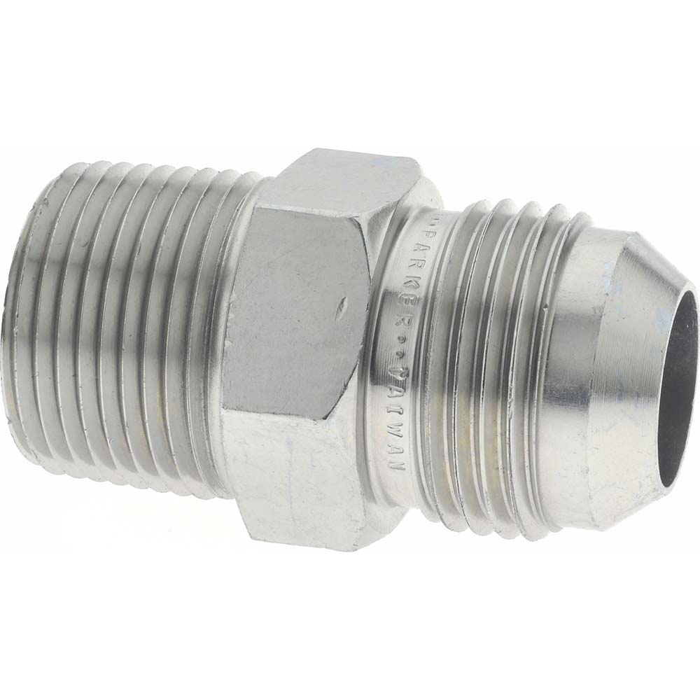 Parker Steel Flared Tube Connector: 1/2" OD, 37 deg Flared Angle - 8-8 FTX-S