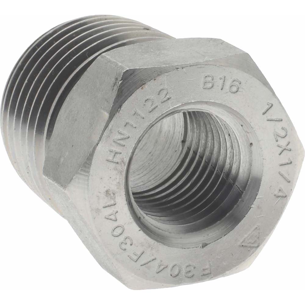 Merit Brass Pipe Bushing: 1/2 x 1/4", 304 & 304L Stainless Steel - 3414D-0804