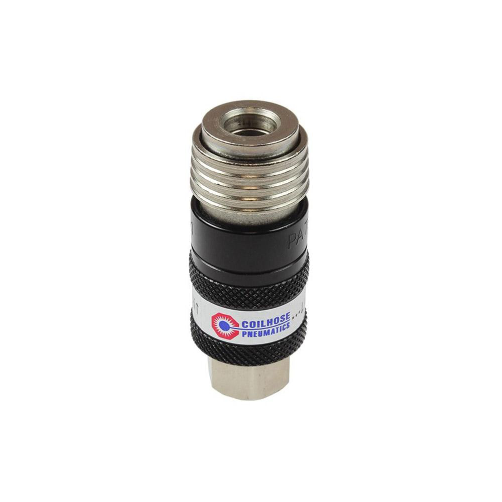 Coilhose Pneumatics Pneumatic Hose Coupling: 1/4" Thread, 1-3/16" Body Dia, Universal Interchange - 150USE