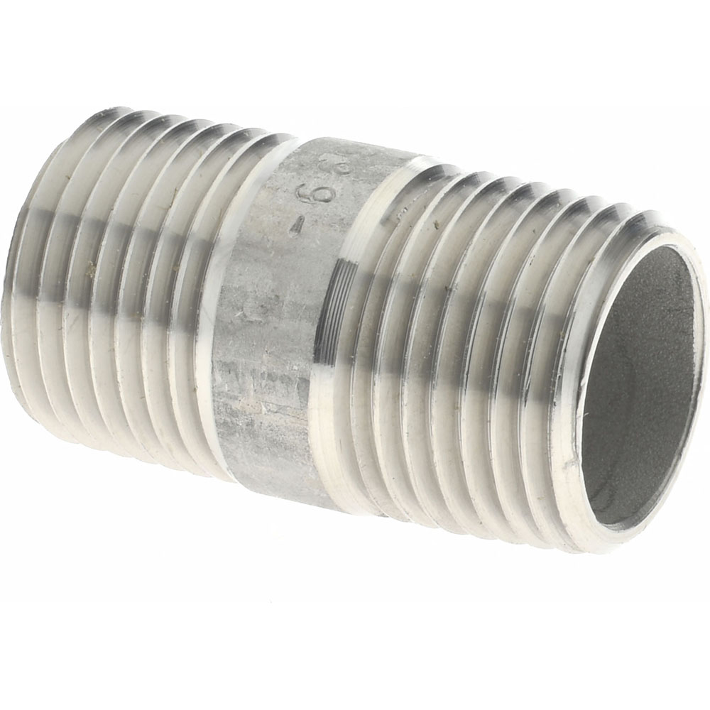 Merit Brass Stainless Steel Pipe Nipple: 1/2" Pipe, Grade 316 & 316L - 6008-150