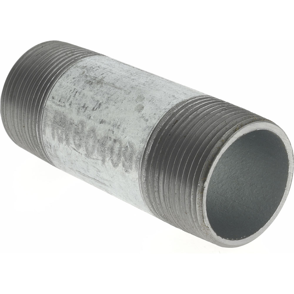 Value Collection Galvanized Pipe Nipple: 1-1/4", 4" Long, Schedule 40, Steel - NG07040