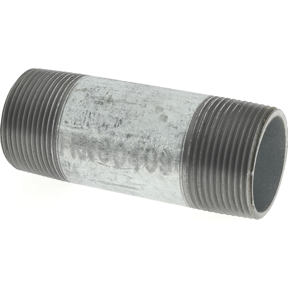 Value Collection Galvanized Pipe Nipple: 1-1/4", 4" Long, Schedule 40, Steel - NG07040