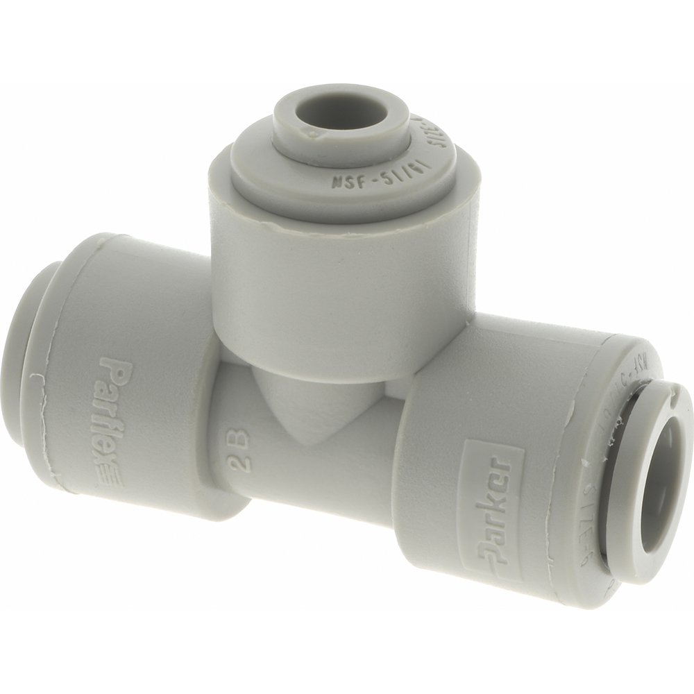 Parker Push-to-Connect Push-to-Connect x Push-to-Connect Fitting: Union Tee, 1/4" OD - A4TU4-MG