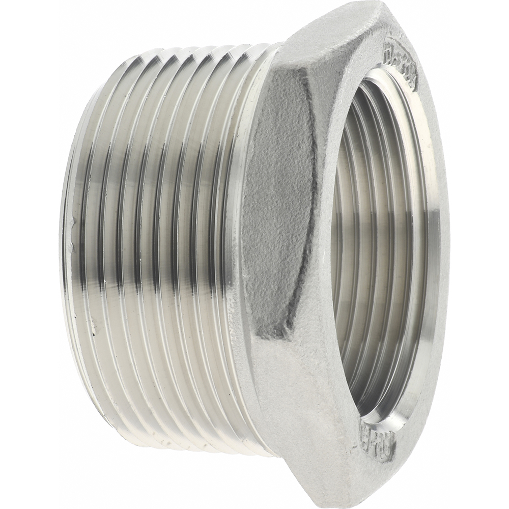Merit Brass Pipe Bushing: 1-1/2 x 1/2", 304 Stainless Steel - K414-2408