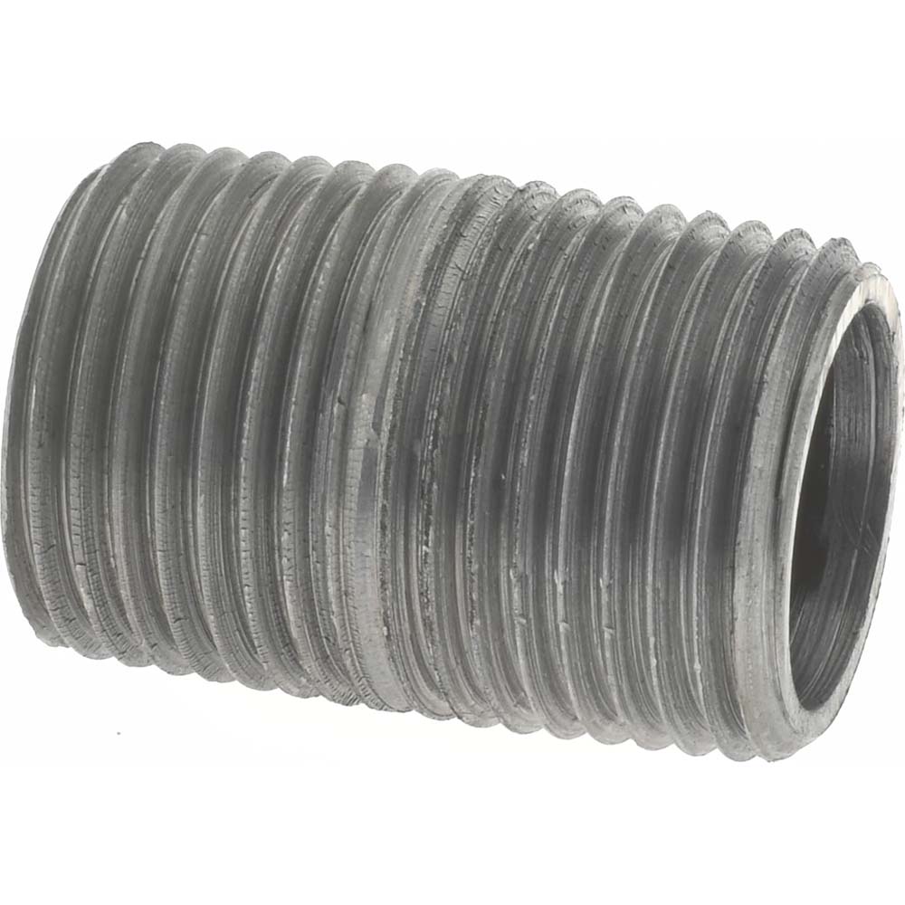 Merit Brass Brass Pipe Nipple: Threaded on Both Ends, 3" OAL, 1/2" NPT - 2108-300