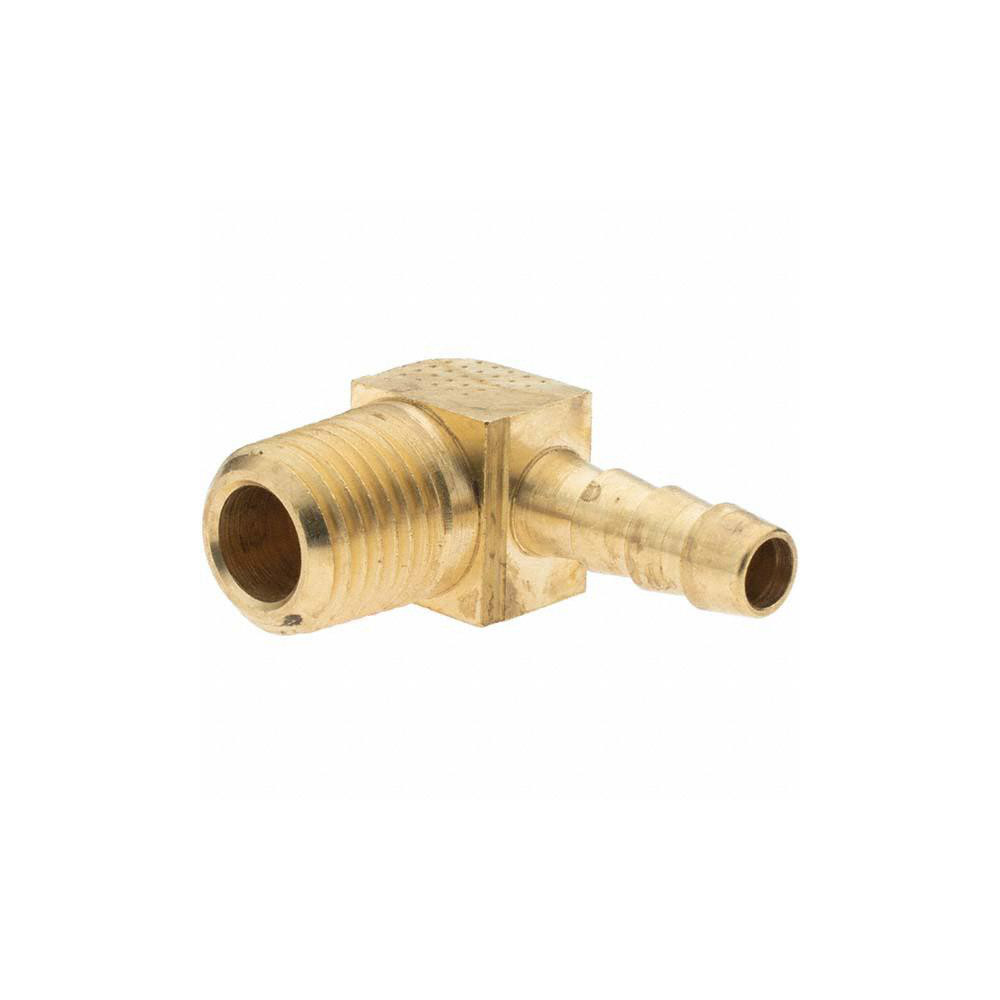 Parker Barbed Hose Fitting: 1/4" x 1/4" ID Hose, Elbow - 11595