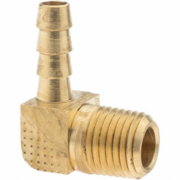 Parker Barbed Hose Fitting: 1/4" x 1/4" ID Hose, Elbow - 11595